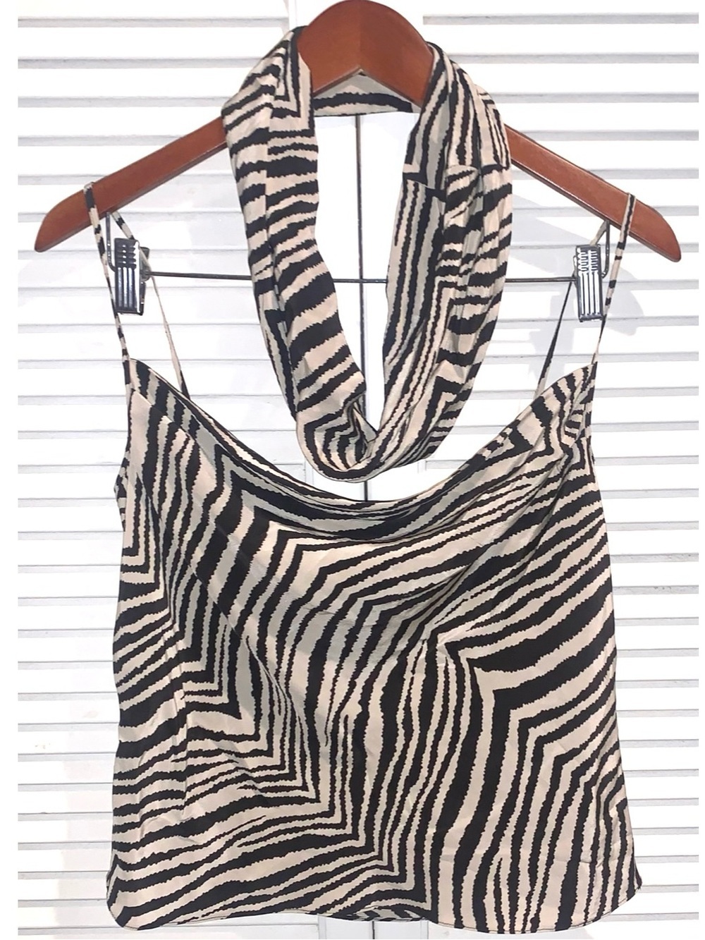 Vintage 100% Silk Zebra Cami and Scarf Women’s Large Rare